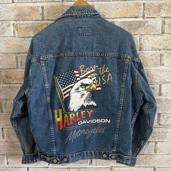 vintage harley davidson jean jacket
